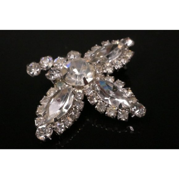 Vintage Signed Lady Ellen Crystal Rhinestone Hair Jewelry Barrette Clip - Picture 5 of 9